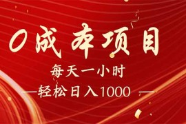 每天一小时，轻松到手1000，新手必学，可兼职可全职